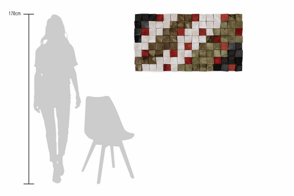 HOLZBILD Grün 102/55 cm - Weiß/Grün, Holz (6.5/55cm) - KUNSTLOFT