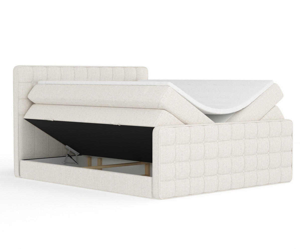 BOXSPRINGBETT Velouria Beige 160/200 cm - Beige/Schwarz, Holz/Holzwerkstoff (160/200cm) - Maison de Reve