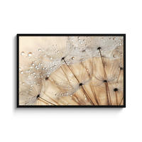 POSTER MIT RAHMEN Löwenzahn - Abstrakt - Natur - Beige 120x80 cm - Braun, Papier (120/80cm) - MuchoWow