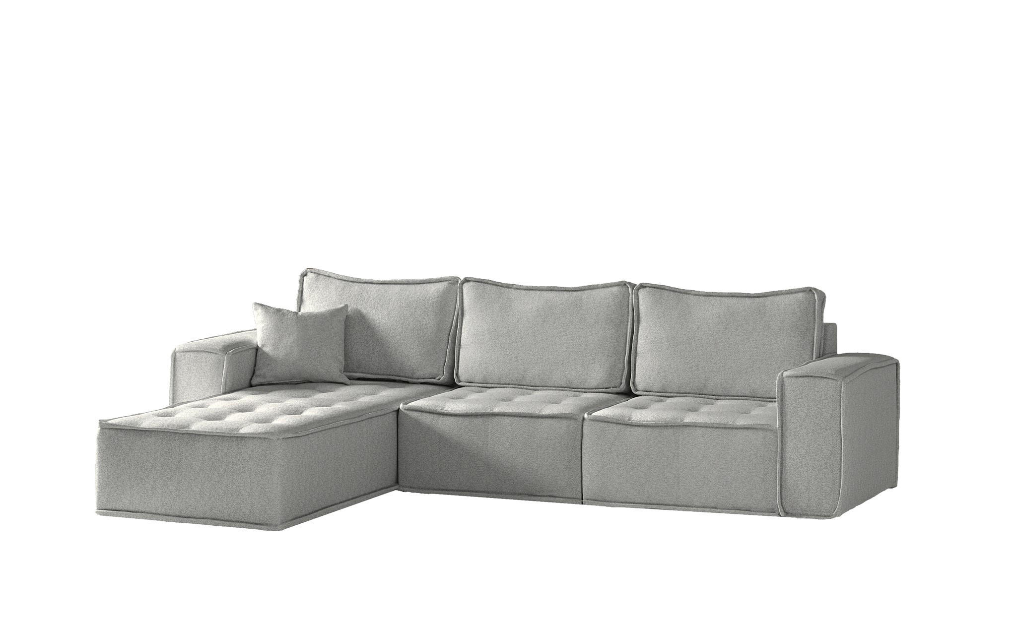 Fun Möbel Ecksofa Hellgrau 292x192 cm