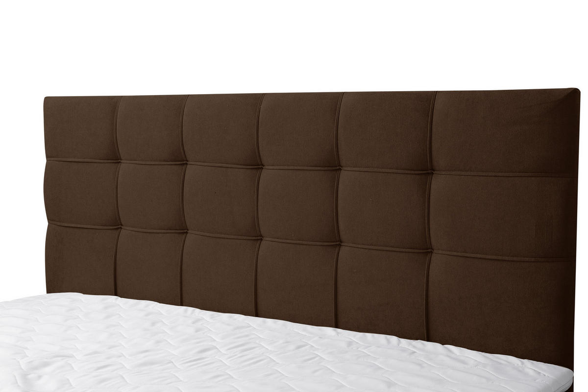 BOXSPRINGBETT BOSS, Polsterbett Maße: 160x200 cm, Farbe: Braun, Velourstoff, Doppelbett mit Bonell-Matratze H3 inkl. Topper - Braun, Holz/Kunststoff (160/200cm) - VENASI MÖBEL