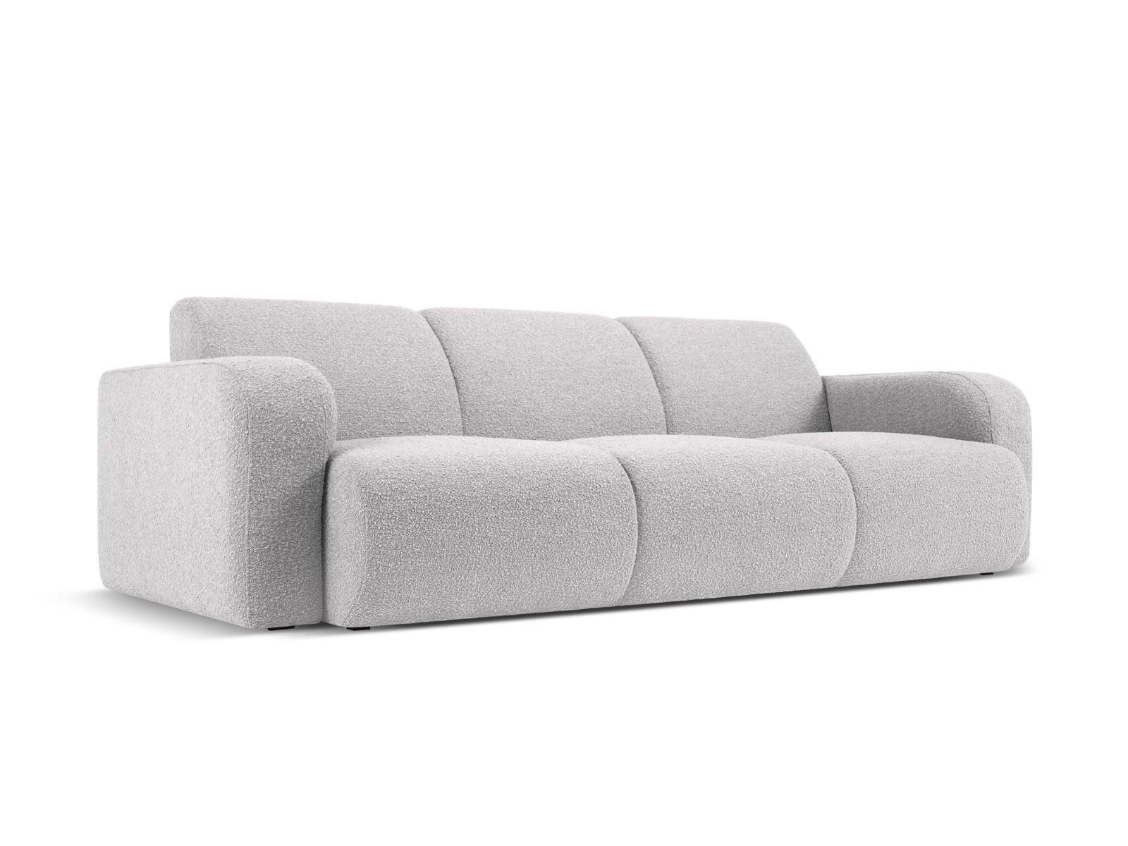SOFA Molino aus Boucle hellgrau 3 Sitzplätze - Hellgrau, Textil (95/72/235cm) - Micadoni
