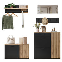 SCHUHSCHRANK aus Spanplatte 85x36x85cm in Natur mit Klapptüren - Naturfarben, Holzwerkstoff (85/85/36cm) - Modfu