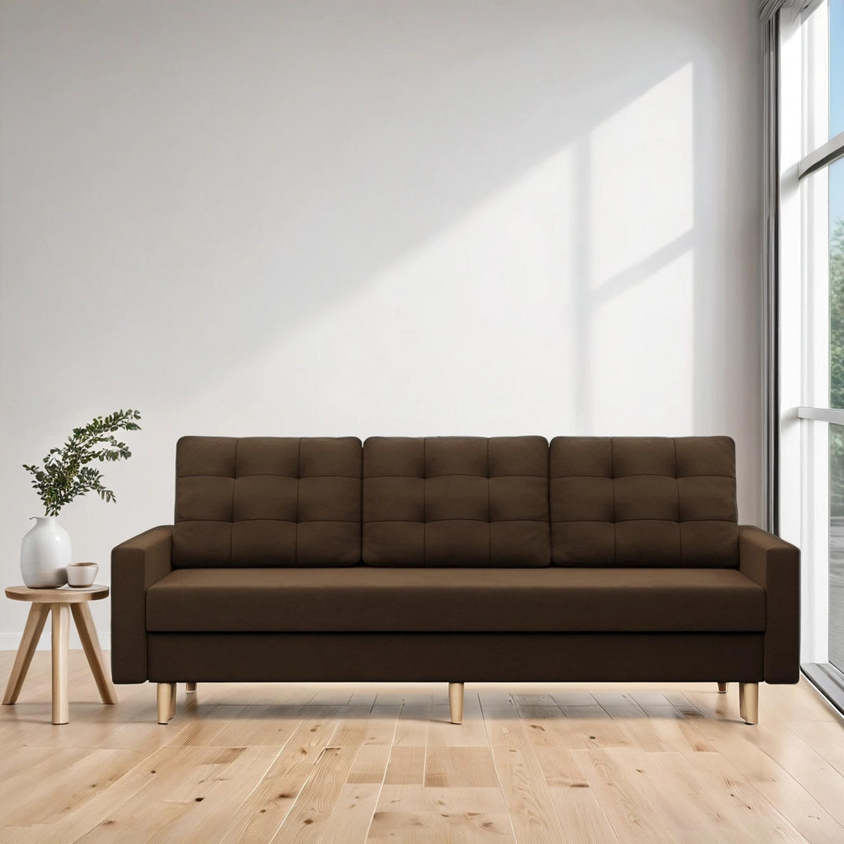 SOFA Blank braun 212/88/92 - Braun, Textil (212/88/92cm) - SIMKAM Furniture