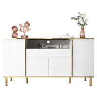 SIDEBOARD in Weiß Kommode mit Schublade und Stauraum für Wohnzimmer und Schlafzimmer, B150/T40/H80cm - Goldfarben/Weiß, Holzwerkstoff/Metall (150/80/40cm) - STILVORA
