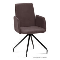 ARMLEHNSTUHL (4er-Set) Detana 52x92x60 Schwarz/Braun - Schwarz/Braun, Kunststoff (60/92/52cm) - 58aufmkessel