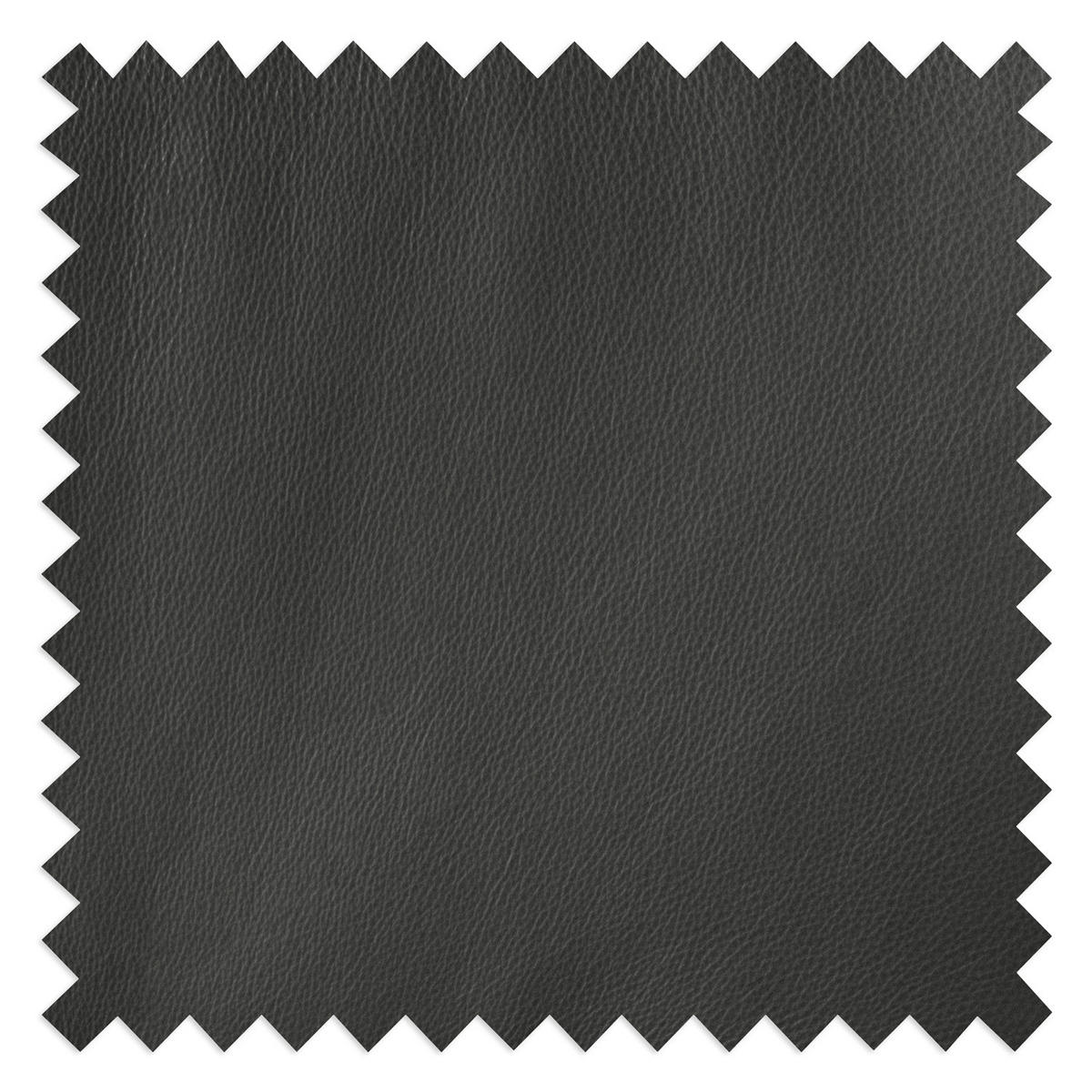 POLSTERHOCKER - Schwarz/Grau, Leder/Metall (44/39/42cm) - home24