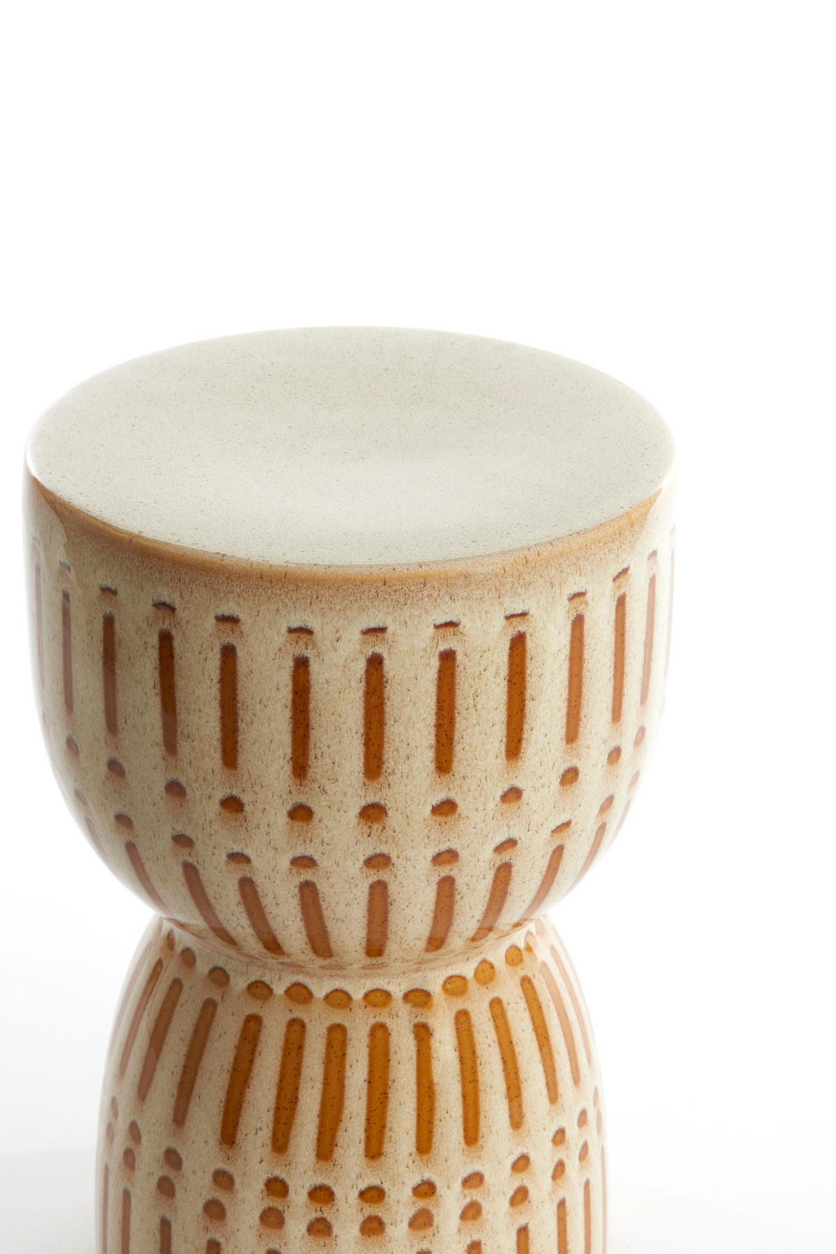 HOCKER Finca Weiß Ø28,5/42 cm - Weiß, Keramik (28.5/28.5/42cm) - Light & Living