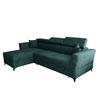 ECKSOFA L Form Ribella Türkis 265/180/100 cm Links mit Schlaffunktion - Türkis/Schwarz, Textil/Metall (180/265cm) - AX Living