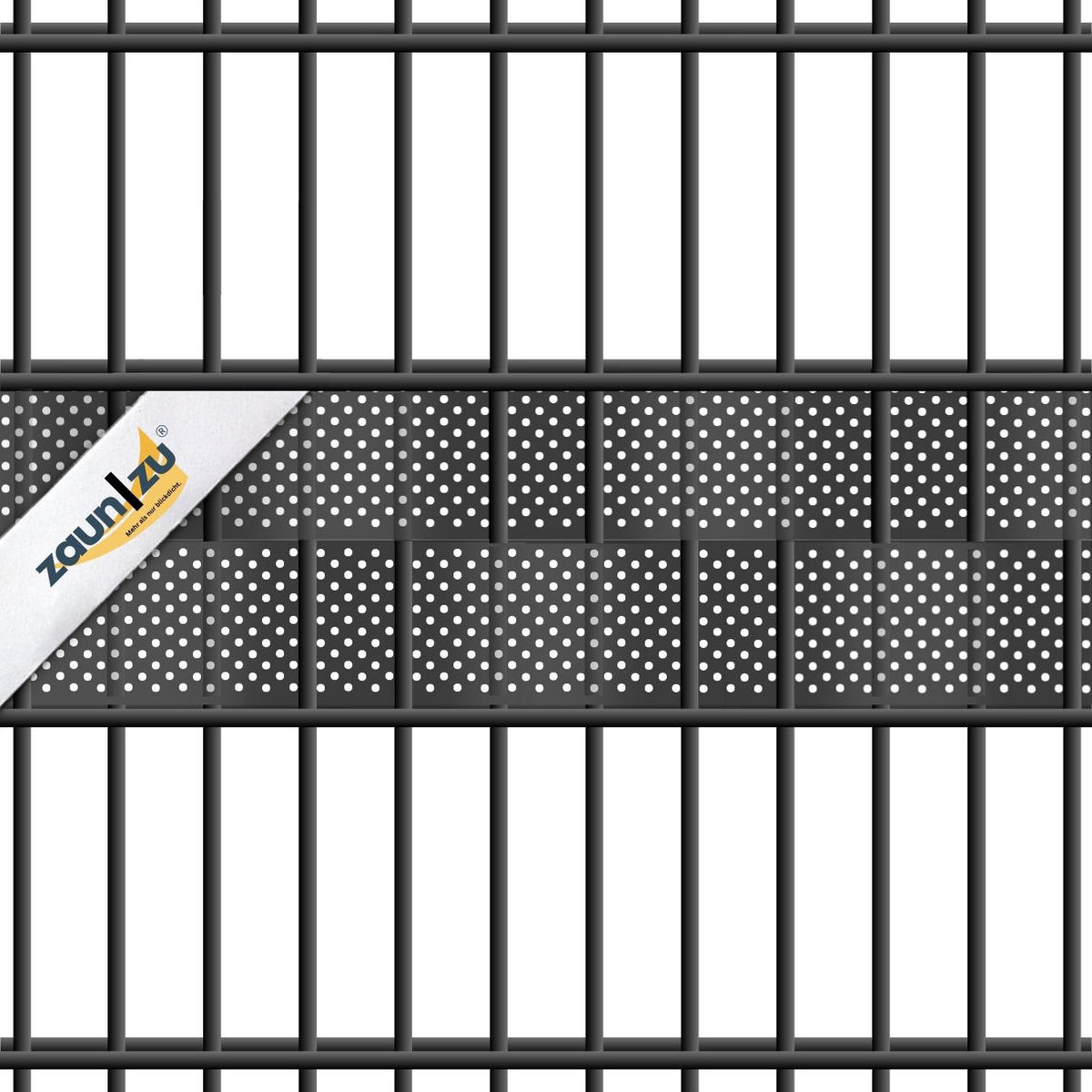 SICHTSCHUTZSTREIFEN Premium Halbe Set gelocht Einzelstreifen Grün 2,55m - Grün, Kunststoff (255/9.5cm) - ZAUN|ZU