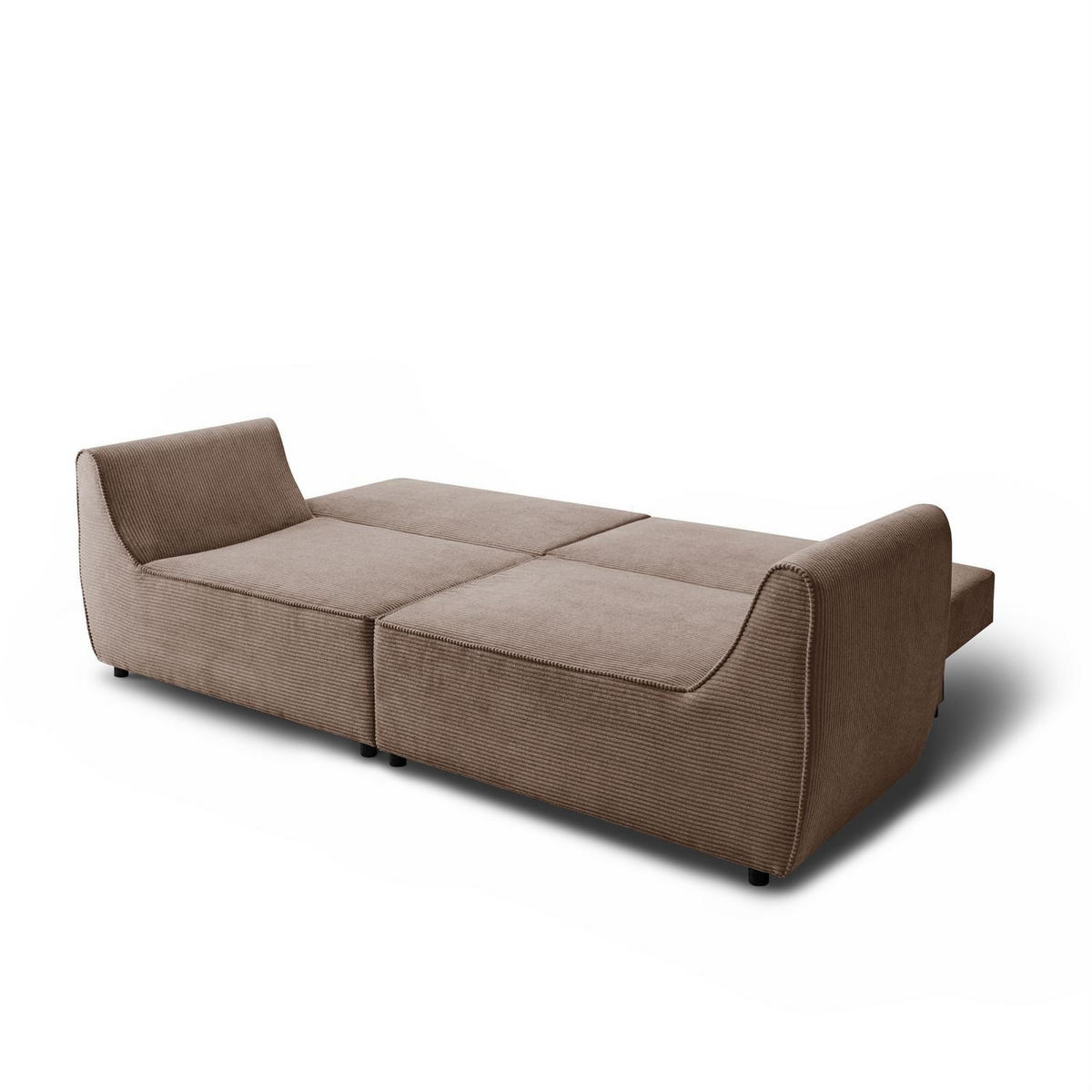 SOFA ASPEN Zweisitzer mit Schlaffunktion, Anafi 06 - Braun, Textil (267/94/95cm) - Lookway
