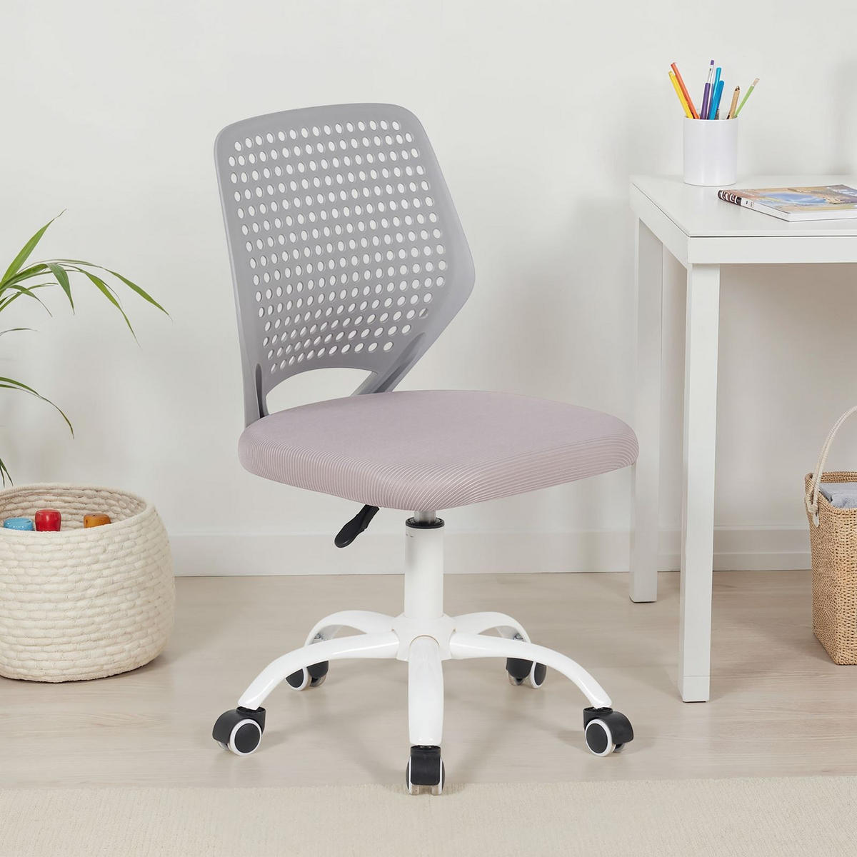 KINDERDREHSTUHL JADE grau - Grau, Textil (47/89/46cm) - IDIMEX