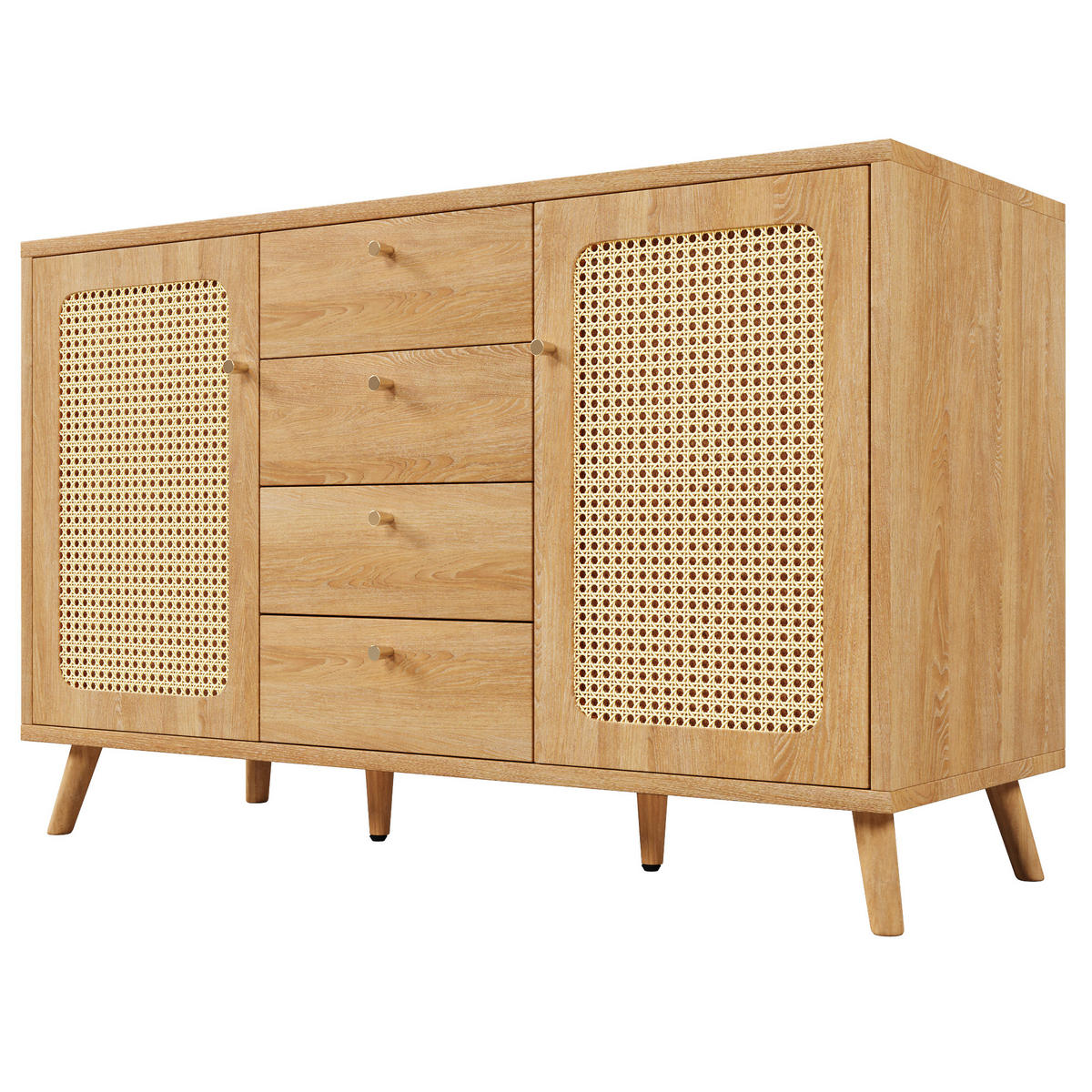 SIDEBOARD Helle Eiche 140/40/86 cm - Hellbraun, Holz (140/86/40cm) - PANGIVO