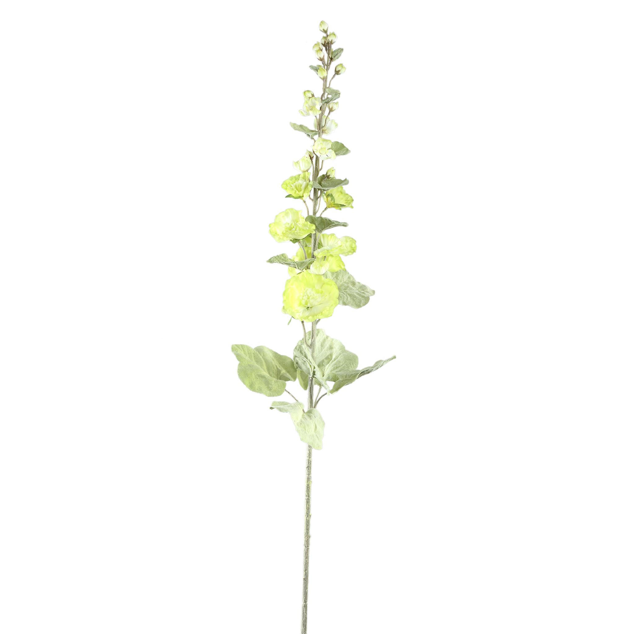KUNSTBLUME Hollyhock Grün 65/26/114cm - Grün, Textil (114cm) - PTMD Collection