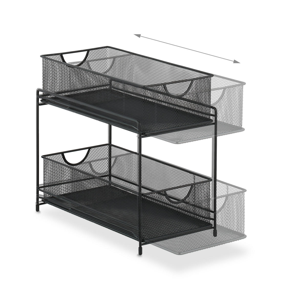 KÜCHENORGANIZER - Schwarz, Kunststoff/Metall (19/32/35.5cm) - Relaxdays