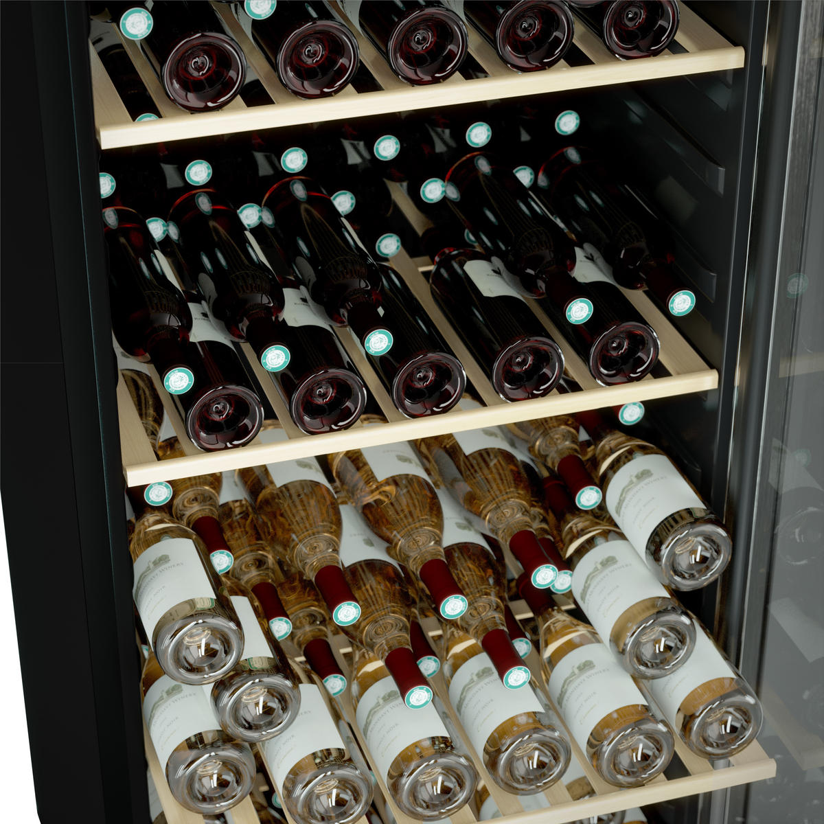 WEINKÜHLSCHRANK CAVCE160 Silber, 160 Flasche, Freistehend, 333 L, 5 bis 20°C - Silberfarben, Metall (139/59.5/69cm) - Les Petits Champs