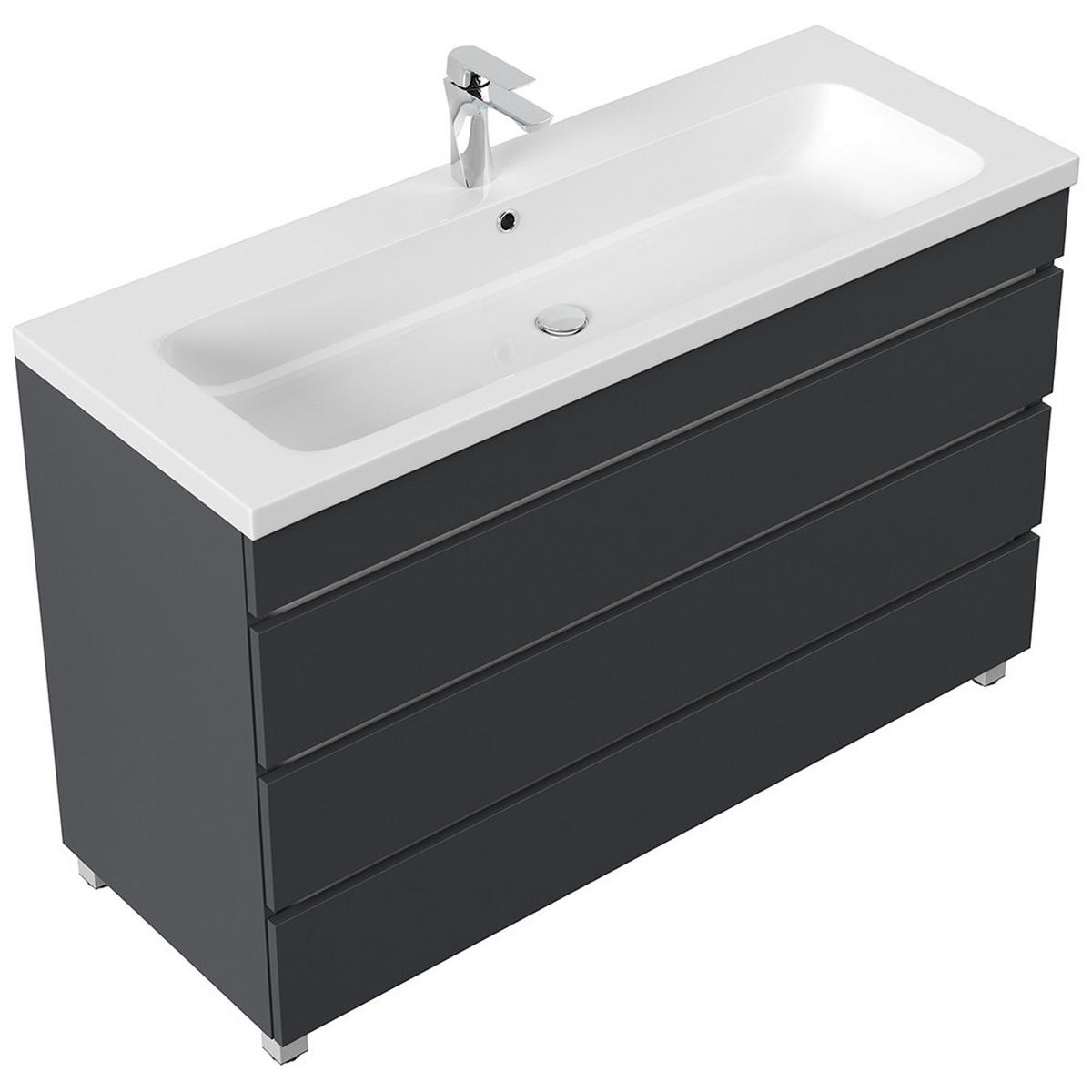 WASCHTISCH Frome-02 - Grau, Holzwerkstoff (120/85/46cm) - Lomado