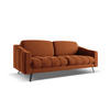 3-SITZER SOFA Samt Stoff Orange - Terra cotta/Schwarz, Textil/Metall (202/80/95cm) - Makamii