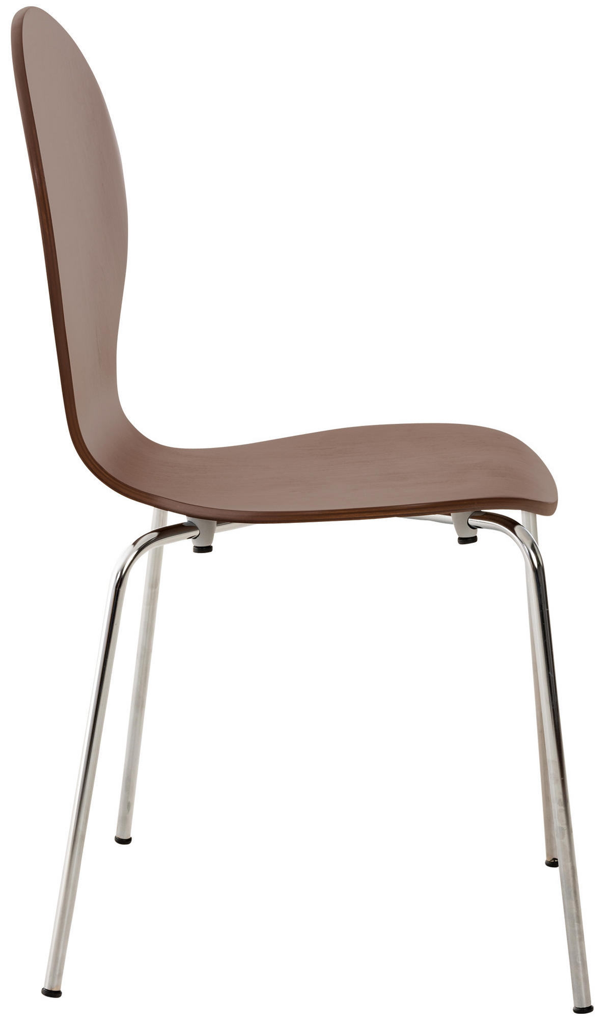 BESUCHERSTUHL 4er Set Holz braun - Braun, Holz/Metall (43/86/45cm) - CLP