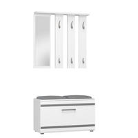 GARDEROBE set de mobilier pentru hol cu oglindă, alb 85/180/35 - alb, compozit lemnos (85/180/35cm) - RAUMHIRSCH FURNITURE