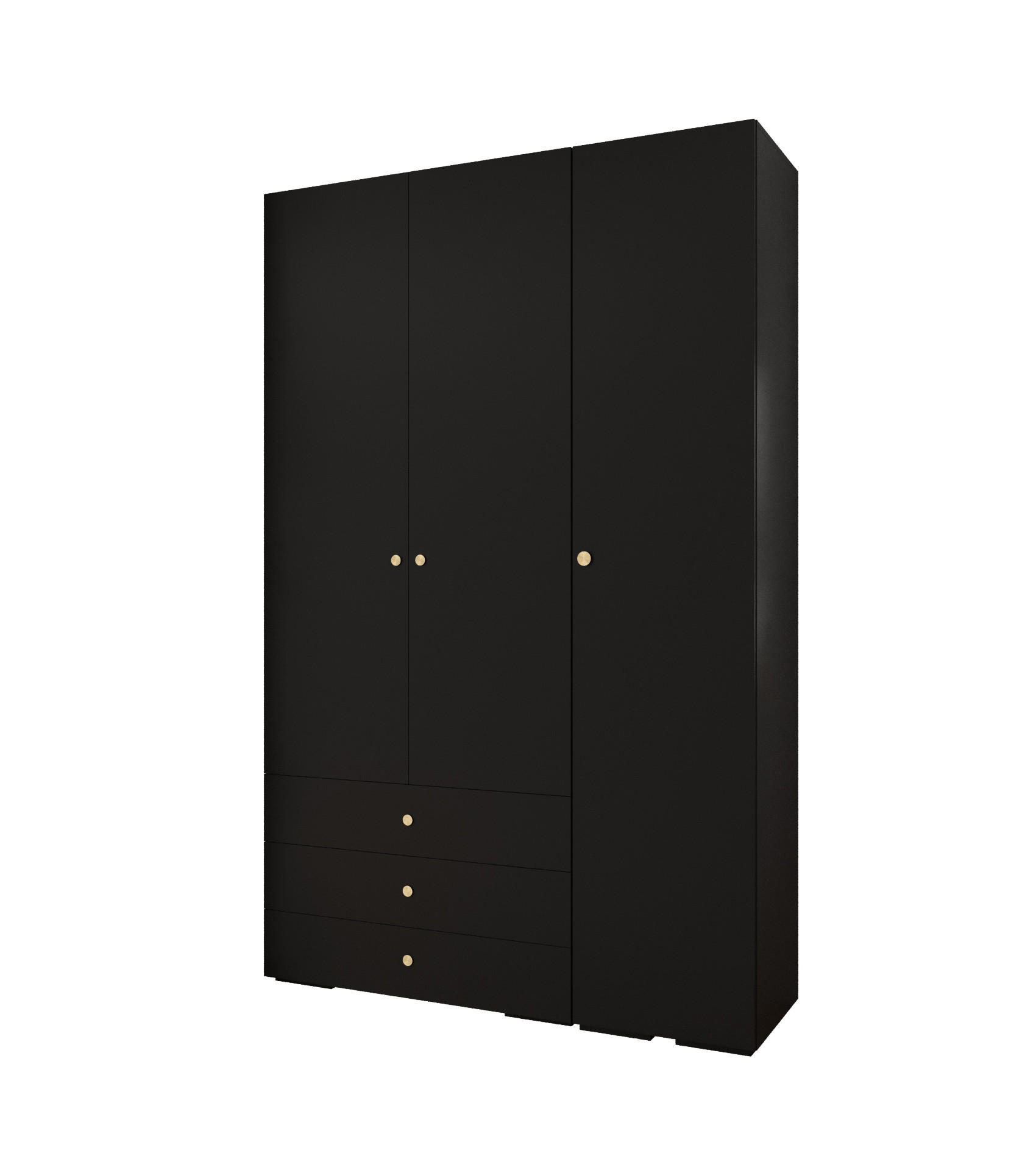 Abiks Möbel Garderoben-Set Schwarz, Gold 150x236.7x47 cm