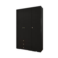 GARDEROBEN-SET 236,7/150/47 - Goldfarben/Schwarz, Holz/Kunststoff (150/236.7/47cm) - Abiks Möbel