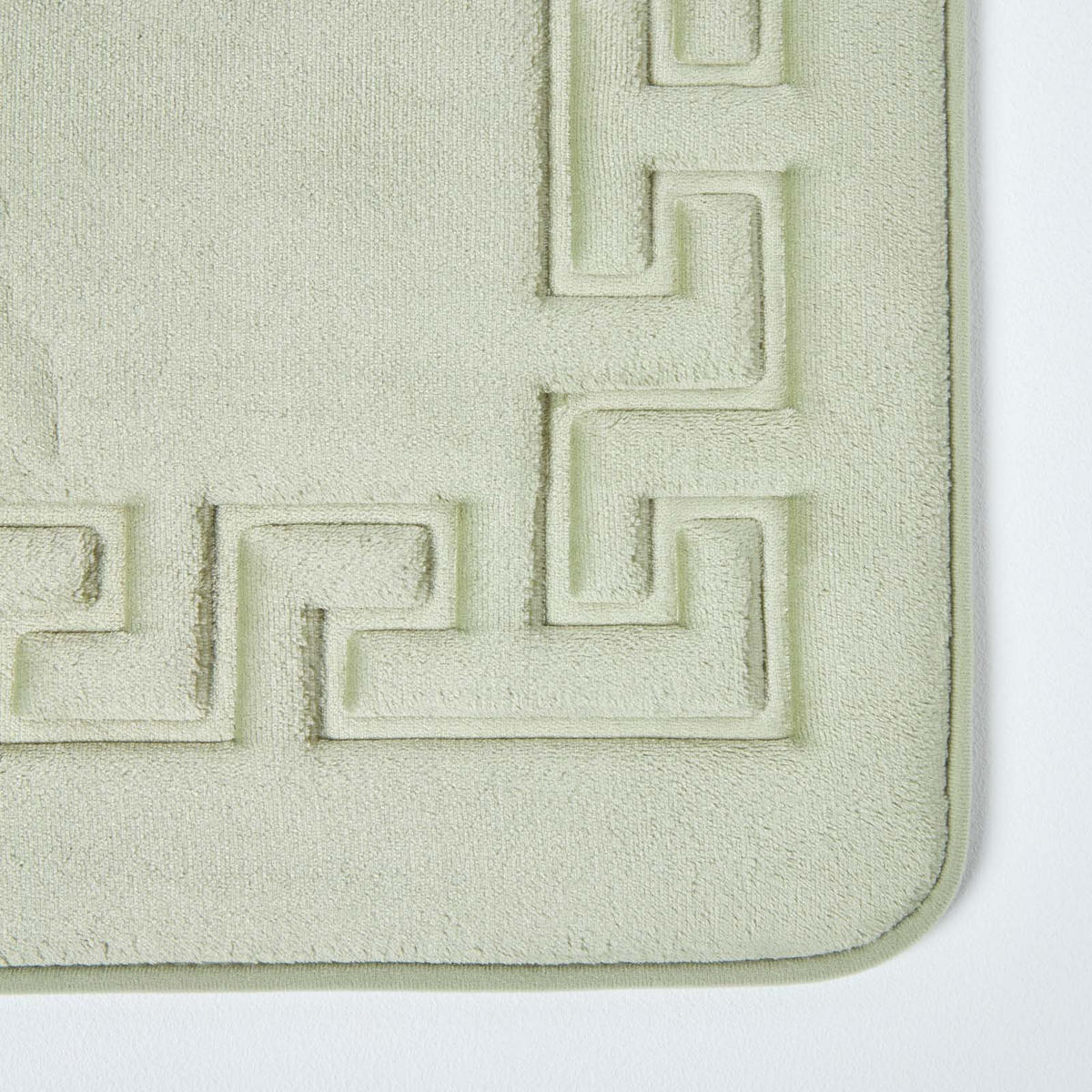 BADGARNITUR Memory Foam Mäander-Muster 2-teilig - Salbeigrün, Textil (50/80cm) - Homescapes