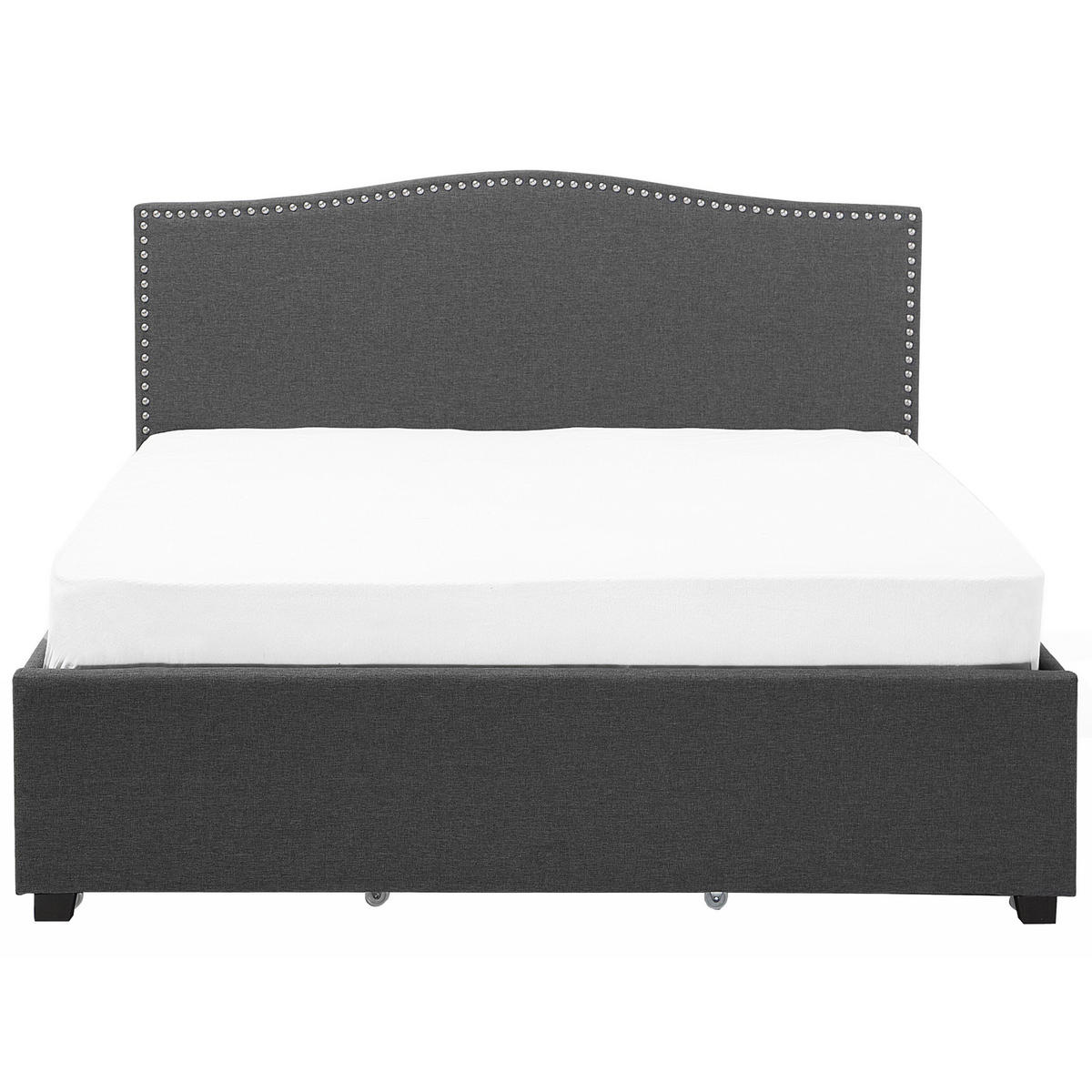 POLSTERBETT 180/200 cm Dunkelgrau Montpellier - Dunkelgrau, Textil (180/200cm) - Beliani