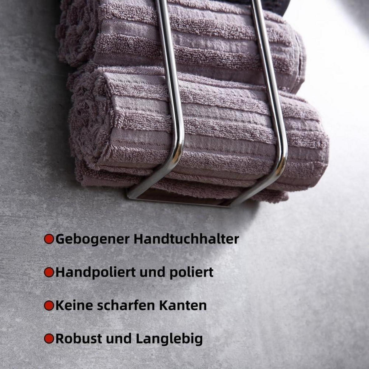 HANDTUCHHALTER Selbstklebend 40 cm Chrom - Multicolor, Metall (9/7/40cm)