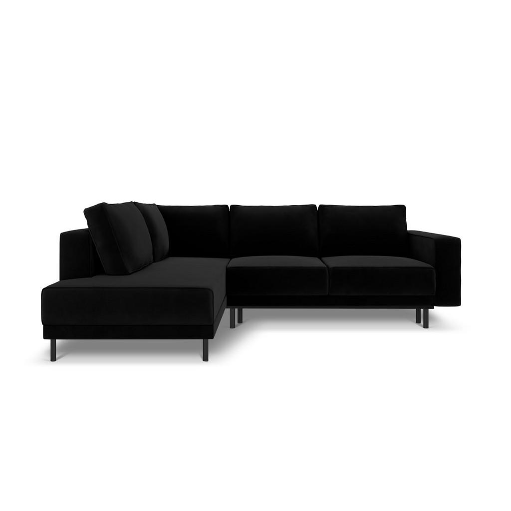 Thumbnail - Micadoni Ausklappbares-Ecksofa, Schwarz, Textil, 5-Sitzer, L-Form, 247x187 cm, Hergestellt in Europa, Oeko-Tex®, Wohnzim...