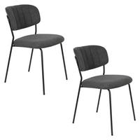 ESSZIMMERSTUHL Jolien Schwarz/ Dunkelgrau - 2 er Set - Dunkelgrau, Textil (48/77/56cm) - Housecraft Living