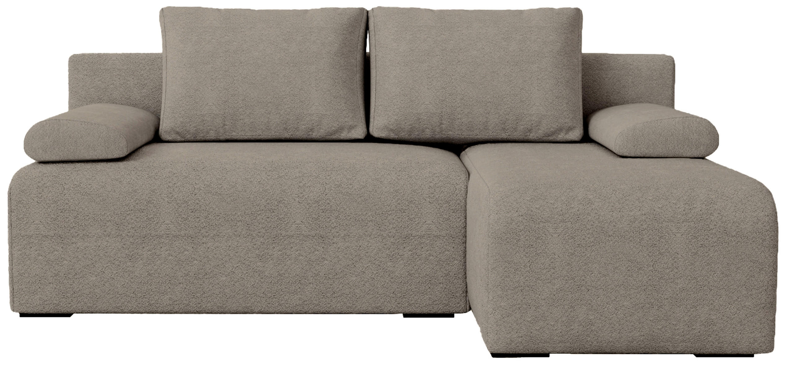 ECKSOFA Ernest mit Schlaffunktion Braun Bouclé - Braun, Textil (200/145cm) - Bromarkt