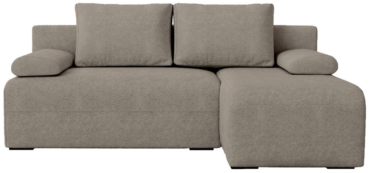 ECKSOFA Ernest mit Schlaffunktion Braun Bouclé - Braun, Textil (200/145cm) - Bromarkt