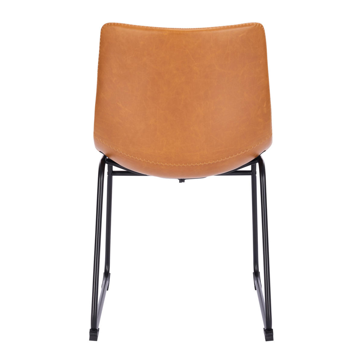 ESSZIMMERSTUHL HARRY 2er Set Kunstleder Cognac - Rotbraun/Schwarz, Textil/Metall (46/79/41cm) - SVITA