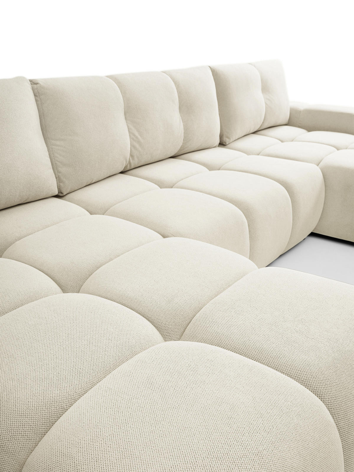 WOHNLANDSCHAFT Hosio Beige 359/177/88 cm mit Schlaffunktion - Beige/Schwarz, Kunststoff/Textil (359/88/177cm) - AX Living