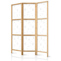 PARAVENT Japanischer 3-tlg 135x172 cm Luftballons Sterne Flugzeuge - Weiß, Holz/Textil (135/172/3cm) - Muralo