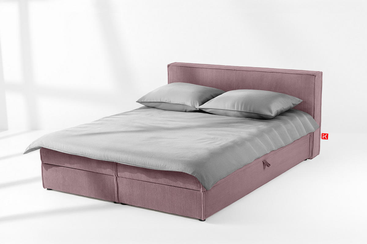 BOXSPRINGBETT ROTI mit Stauraum, hellviolett - Violett/Schwarz, Holz/Holzwerkstoff (180/200cm) - KONSIMO®