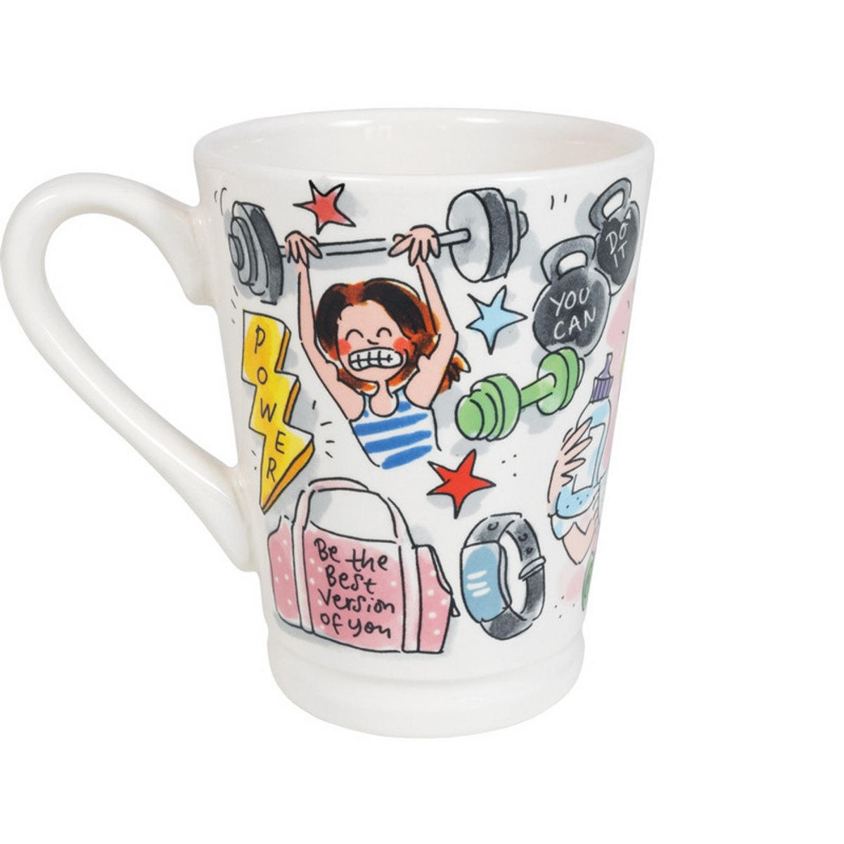 MAZAGRAN-BECHER Fit Girl in Bunt - 500 ml - Multicolor, Keramik (0.5L) - Blond Amsterdam