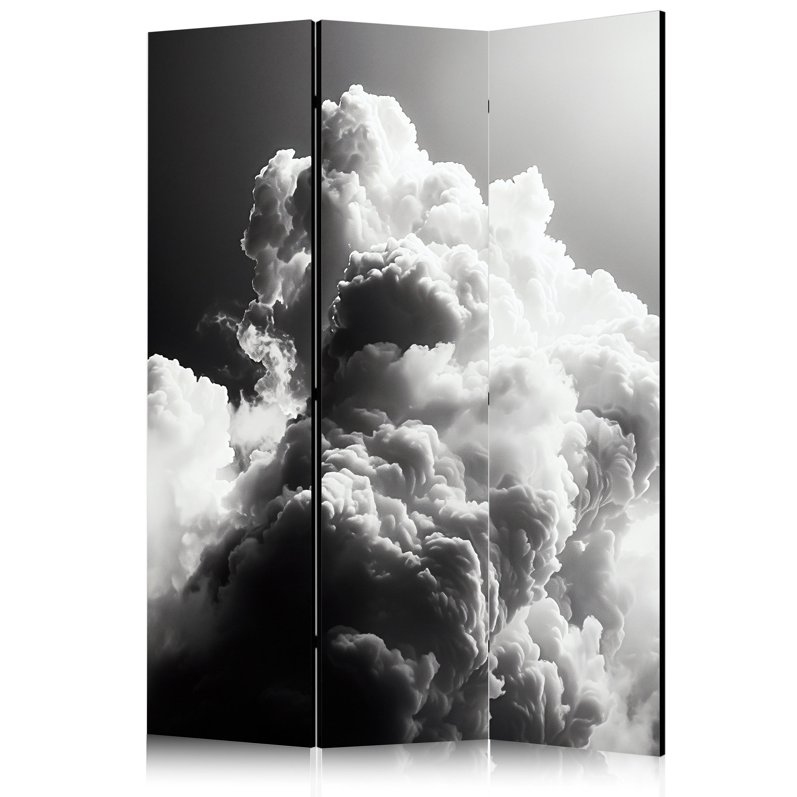 Muralo Paravent Schwarz 135x172x3 cm
