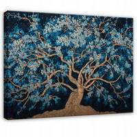 LEINWANDBILD Baum Abstrakt Blau 60x40 cm - Multicolor, Holzwerkstoff (60/40cm) - Wallarena