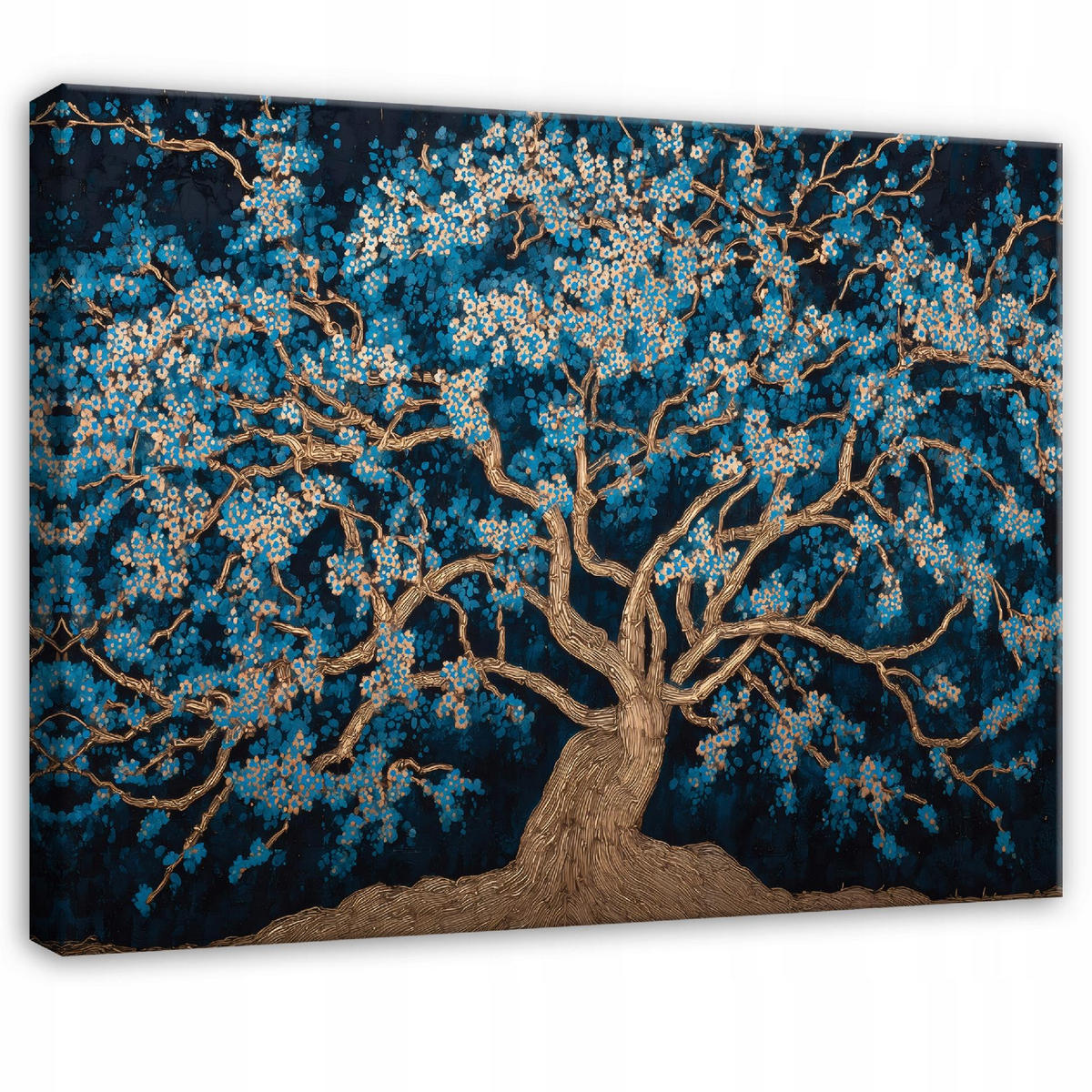 LEINWANDBILD Baum Abstrakt Blau 60x40 cm - Multicolor, Holzwerkstoff (60/40cm) - Wallarena