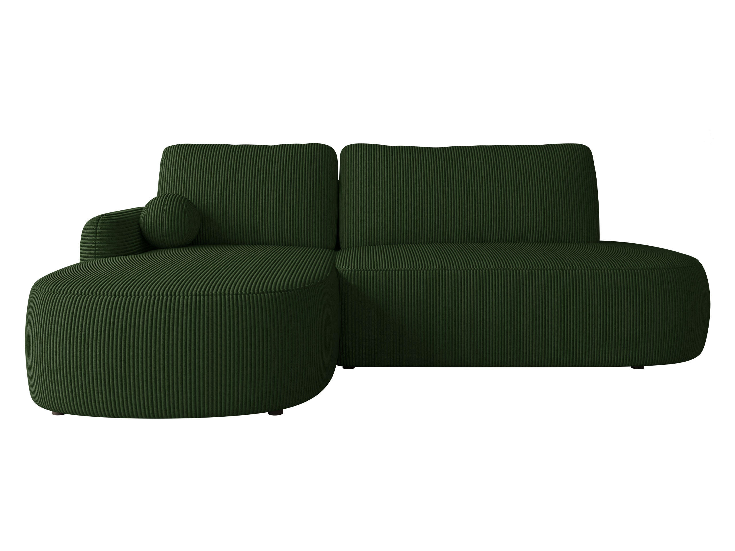 ECKSOFA Loridu O Cord, Seite: Links - Dunkelgrün/Schwarz, Holz/Kunststoff (274/174cm) - MIRJAN24