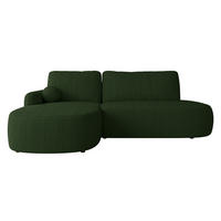 ECKSOFA Loridu O Cord, Seite: Links - Dunkelgrün/Schwarz, Holz/Kunststoff (274/174cm) - MIRJAN24