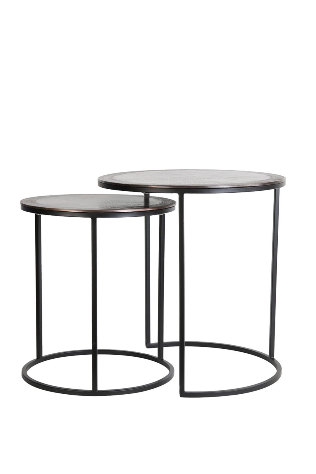 BEISTELLTISCH Talca Bronze Ø50/52 cm 2er-Set - Bronzefarben, Metall (50/50/52cm) - Light & Living