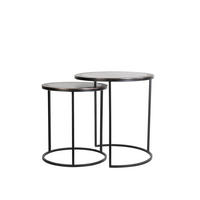 BEISTELLTISCH Talca Bronze Ø50/52 cm 2er-Set - Bronzefarben, Metall (50/50/52cm) - Light & Living