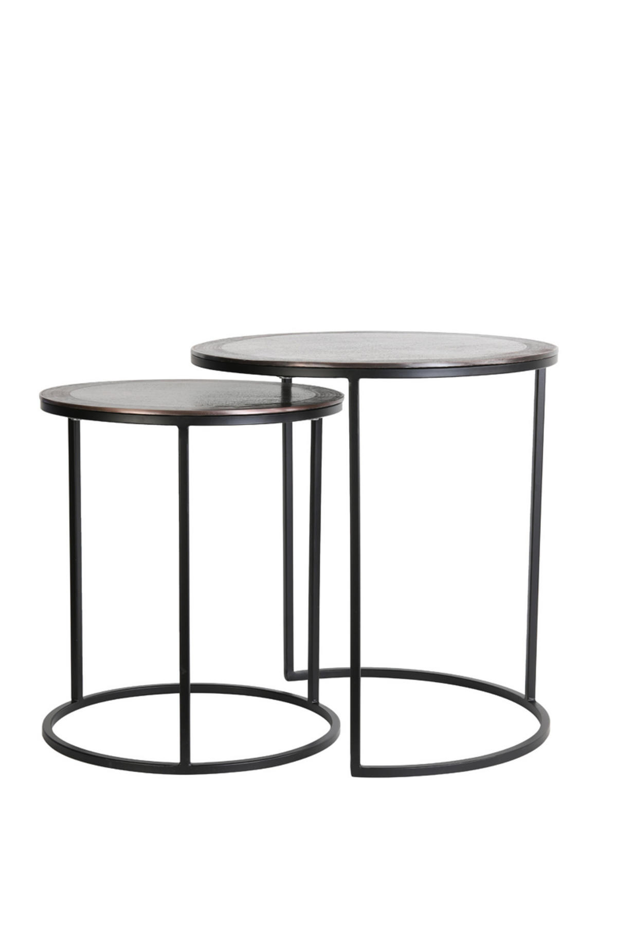 BEISTELLTISCH Talca Bronze Ø50/52 cm 2er-Set - Bronzefarben, Metall (50/50/52cm) - Light & Living