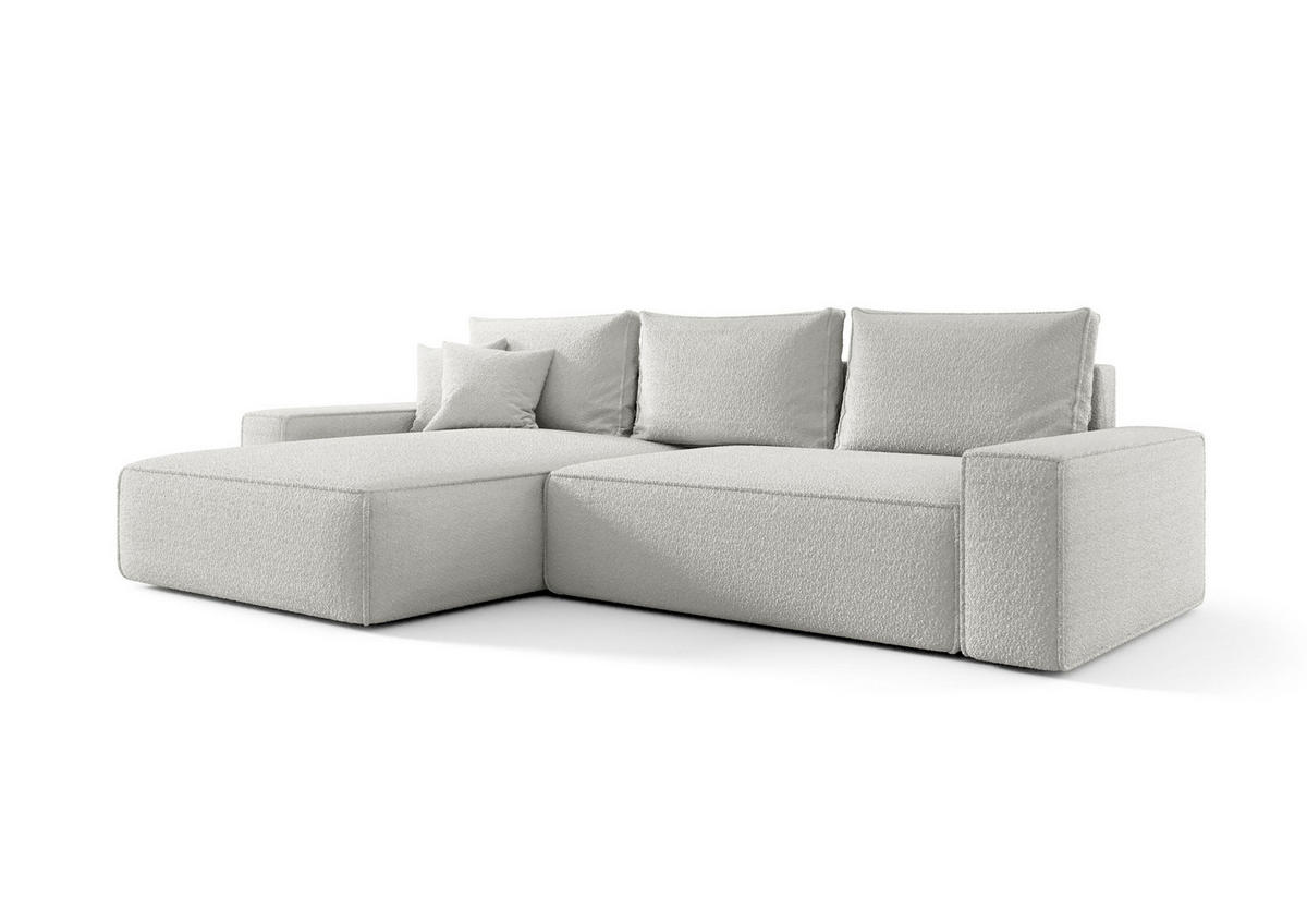 ECKSOFA MONA mit Schlaffunktion QUELLE 01 Links - Weiß, Textil (175/280cm) - Bedante