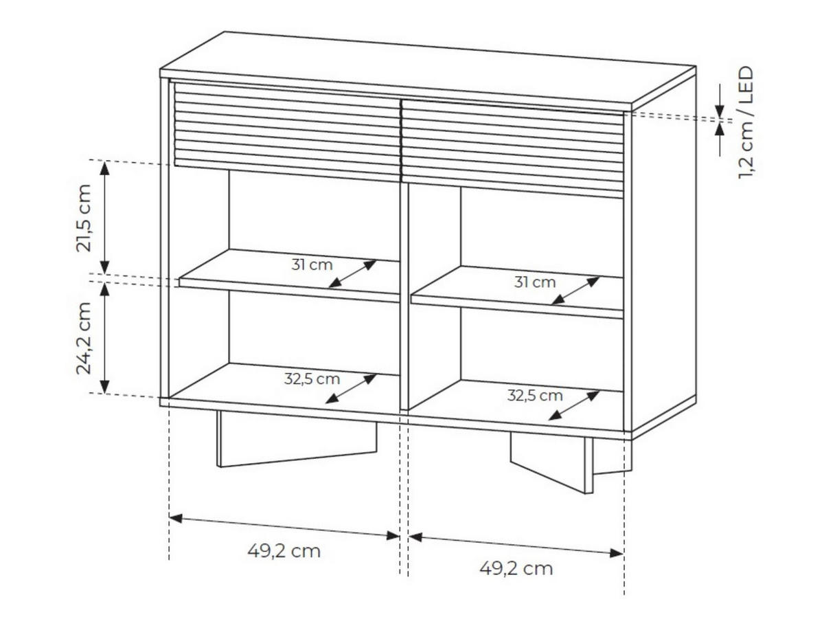 KOMMODE DEMI Cappuccino, Kommode mit Schubladen und LED-Beleuchtung - Cappuccino, Holzwerkstoff (104/84/40cm) - Bettso