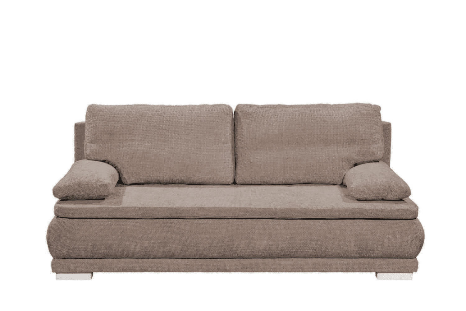 SCHLAFSOFA 2-Sitzer mit Bettkasten und Schlaffunktion - Weiß/Braun, Holzwerkstoff/Kunststoff (211/92/108cm) - ed exciting design