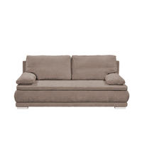 SCHLAFSOFA 2-Sitzer mit Bettkasten und Schlaffunktion - Weiß/Braun, Holzwerkstoff/Kunststoff (211/92/108cm) - ed exciting design